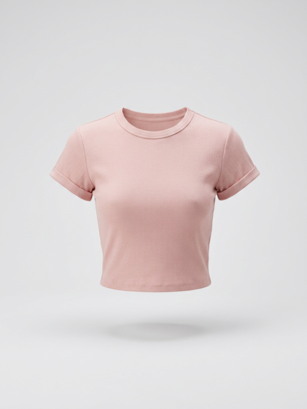 T-shirt cropped in costina