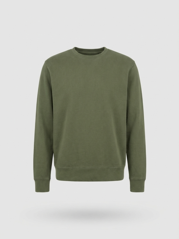 Felpa girocollo garment-dyed