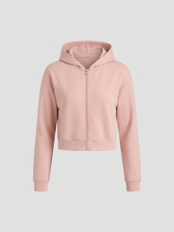 Felpa crop con zip