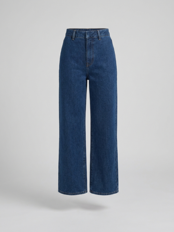 Jeans wide leg a vita alta